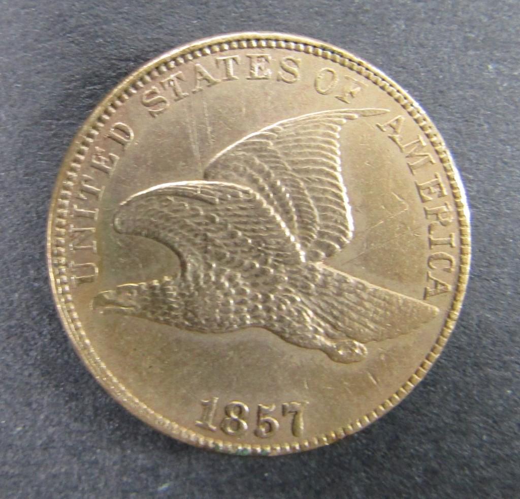 1857 UNC+++ FLYING EAGLE CENT (1 of 2)