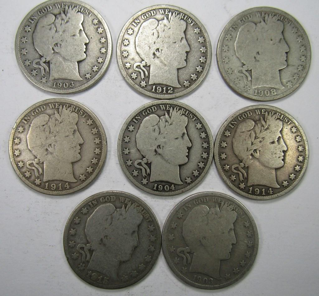 8 - BARBER HALF DOLLARS (1 of 2)