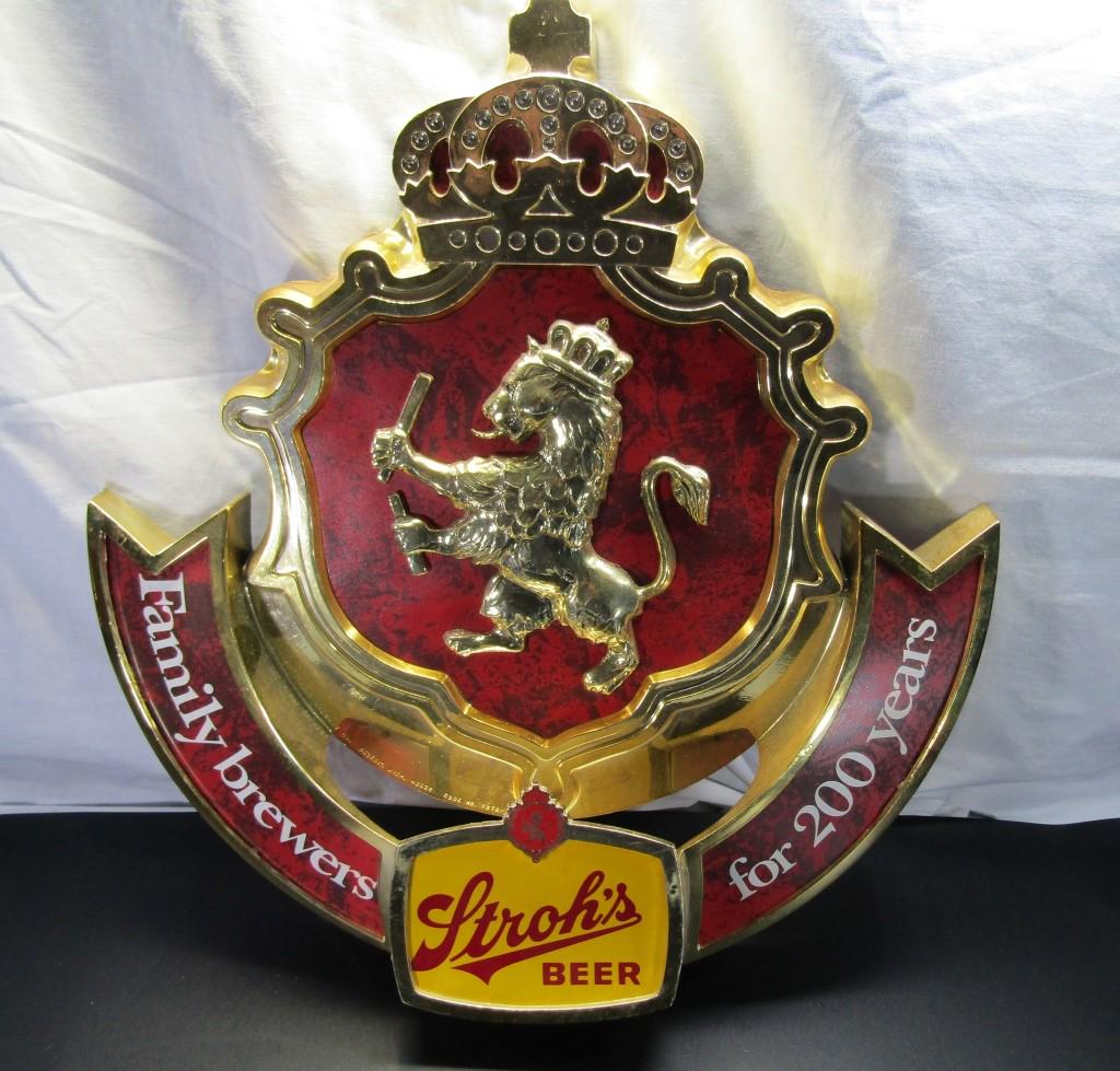Vintage Stroh's Beer Sign "Family Brewers For 200 (1 of 2)