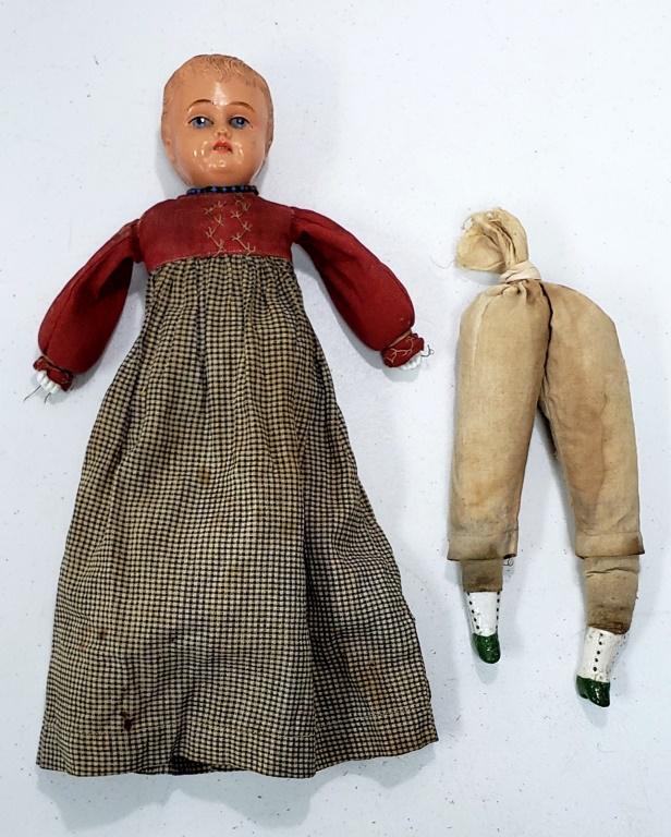 Antique 1880s Sawdust Stuff Baby Doll (1 of 9)