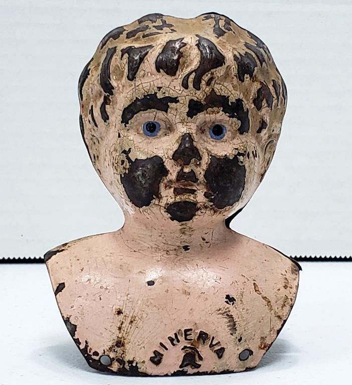 Vintage Minerva Germany #4 Tin Doll Head (1 of 6)