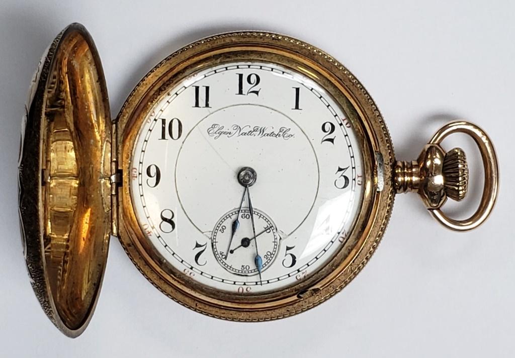 Antique Elgin BW Raymond Pocket Watch 17j: Grade 27. 17 Jewels, Size 18, Grade 27, Railroad Grade!, Made 1895, Serial No. 5916704. Stunning Double Hunter Victory 10 Year Gold Filled Case by The Philadelphia Watch Case Co. ! Watch seems to run 