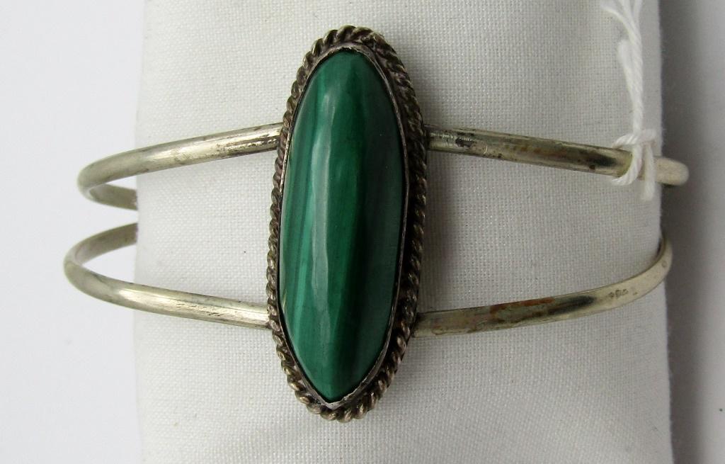 BANGLE WITH LG MALACHITE STONES (1 of 5)