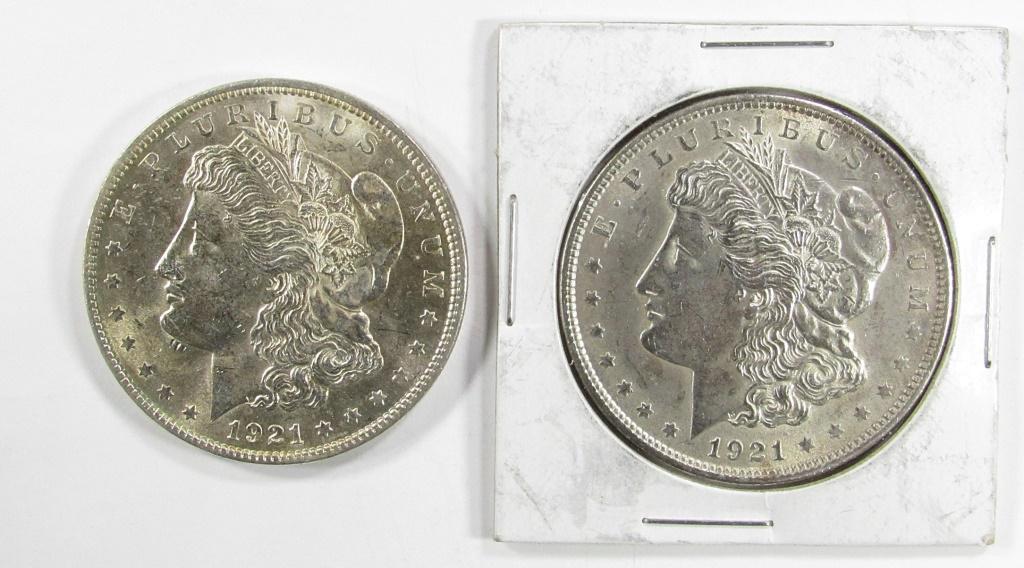 2- UNC 1921 MORGAN DOLLARS (1 of 2)