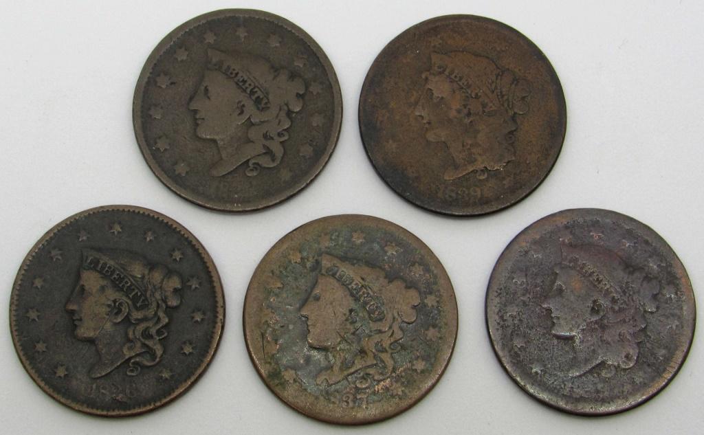 1836, 1837, 1839, 2-Early Partial Dates, Large (1 of 2)