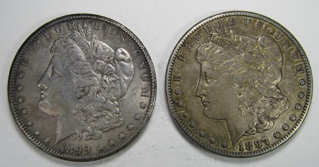 1899-O & 1897-S MORGAN DOLLARS VF/XF (1 of 2)