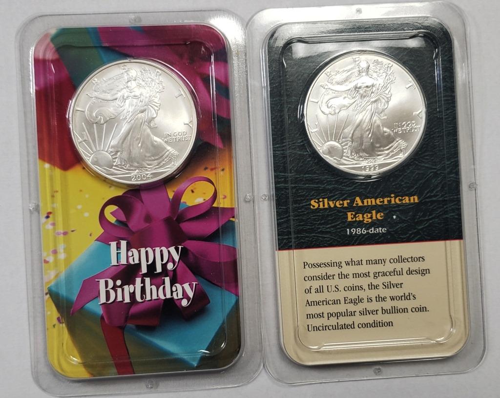 1999 & 2004 AMERICAN SILVER EAGLES (1 of 2)