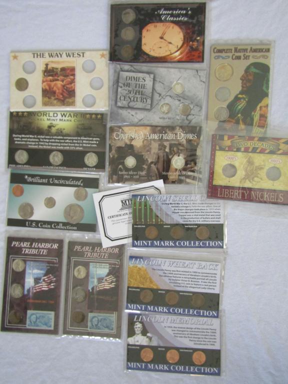 (12) TRIBUTE COIN SETS: LINCOLN WHEAT,SHELL,MEMORI (1 of 5)