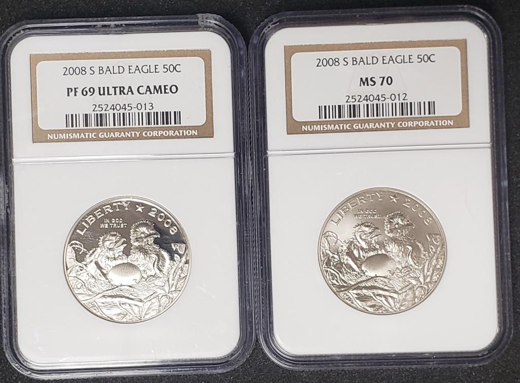 2-2008 S BALD EAGLE 50c NGC MS70 & PF79 UC (1 of 2)