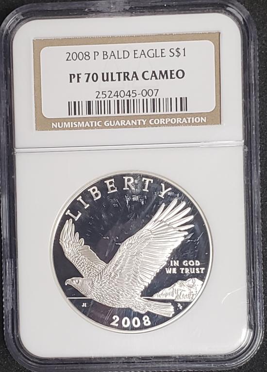 2008 P BALD EAGLE SILVER $1 NGC PF70 UC (1 of 4)