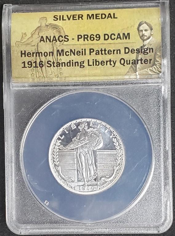 SILVER MEDAL ANACS PR69DCAM HERMAN McNEIL (1 of 4)