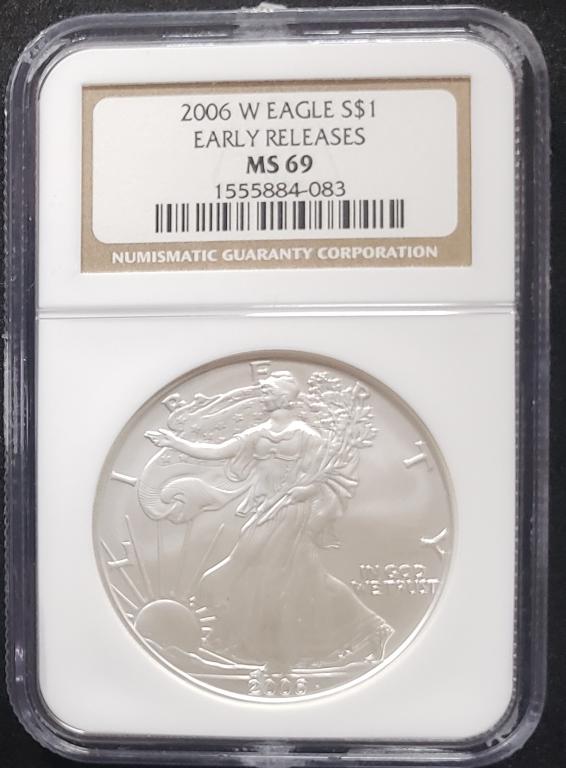 2006-W AMERICAN SILVER EAGLE NGC MS69 (1 of 4)