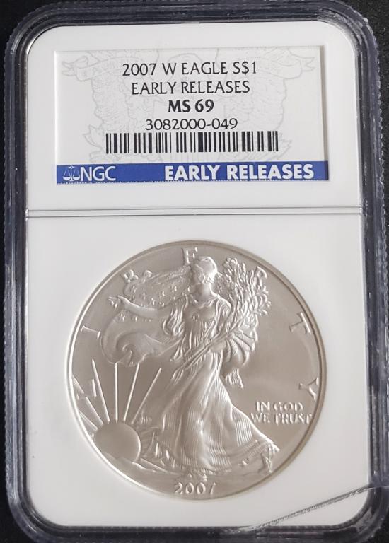 2007-W AMERICAN SILVER EAGLE NGC MS69 (1 of 4)