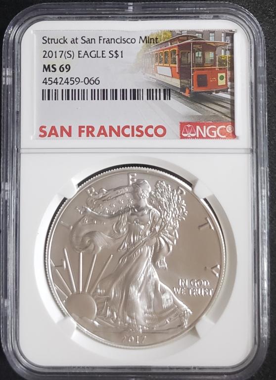 2017-S AMERICAN SILVER EAGLE NGC MS69 (1 of 4)