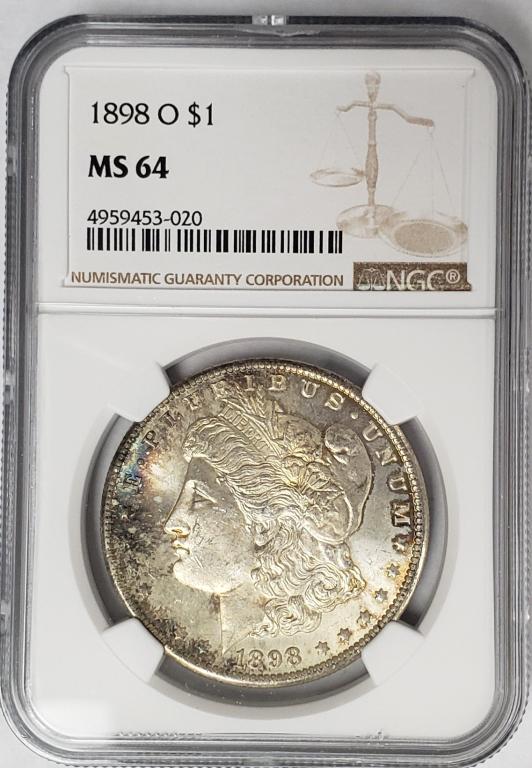 1898-O Morgan Silver Dollar $ NGC MS 64 Toned (1 of 4)