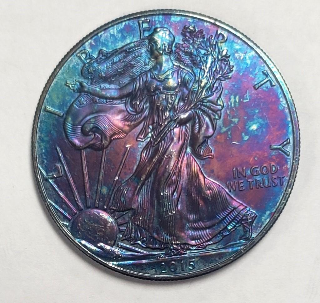 2015 American Silver Eagle 1 oz 999 Nicely Toned (1 of 2)