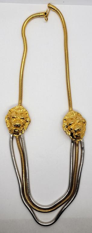 VINTAGE KENNETH LANE SIGNED SILVER AND GOLD (1 of 4)