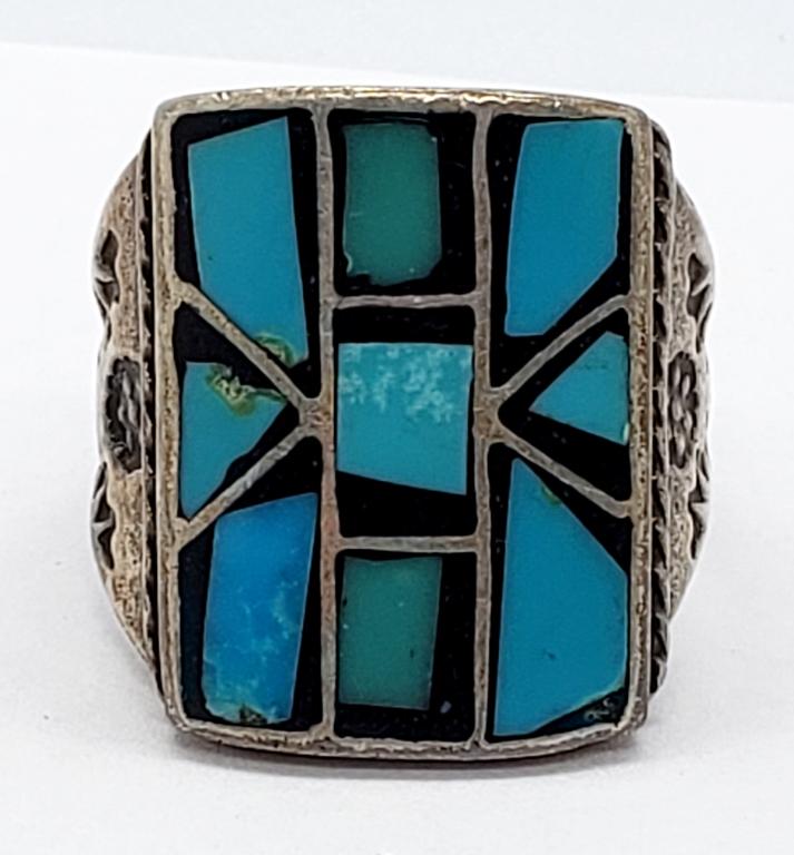 ZUNI MENS STERLING RING (1 of 5)