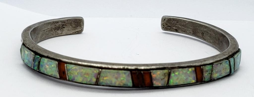 "MS" SIGNED STERLING BRACELET (1 of 6)