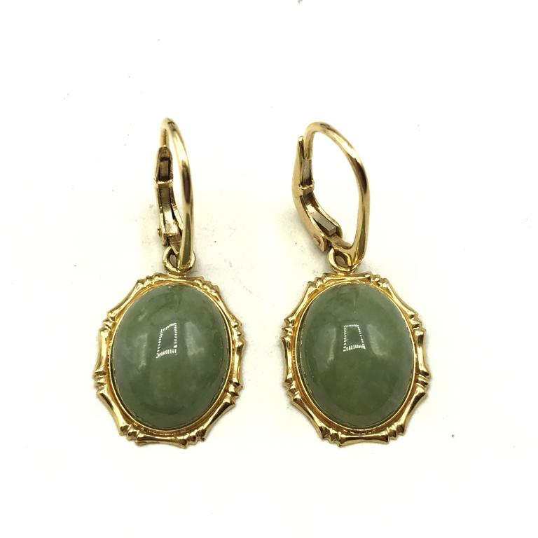 14K GOLD JADE EARRINGS (1 of 5)
