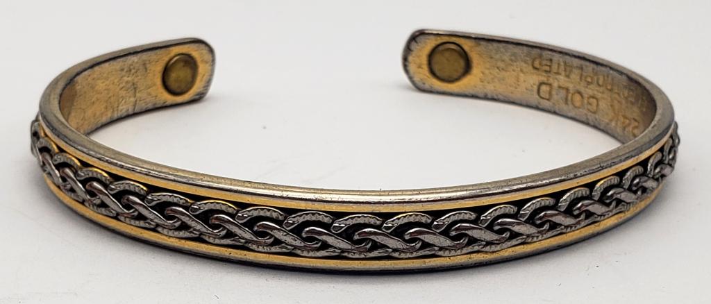 24K GOLD ELECTROPLATED CUFF BRACELET (1 of 3)