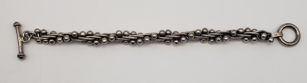MEXICO STERLING BALL/ROPE BRACELET (1 of 6)
