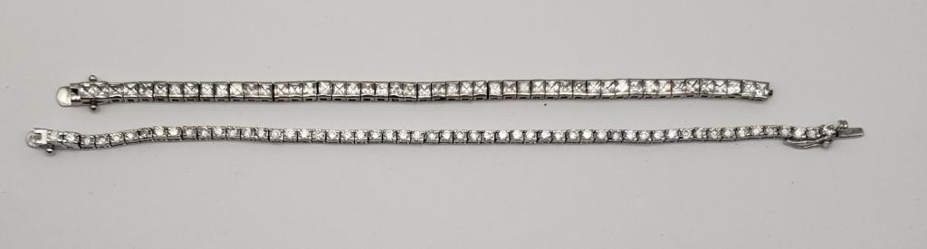 2-STERLING TENNIS BRACELETS 6" & 7" (1 of 5)