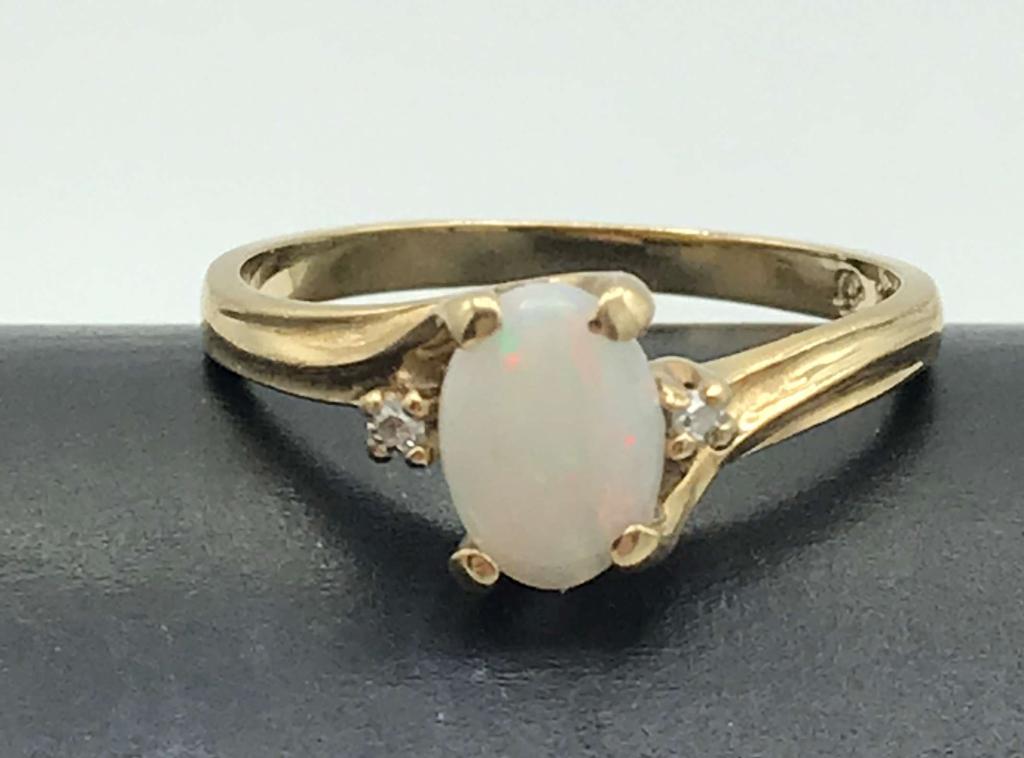 10K GOLD OPAL RING SIZE 6 (1 of 5)