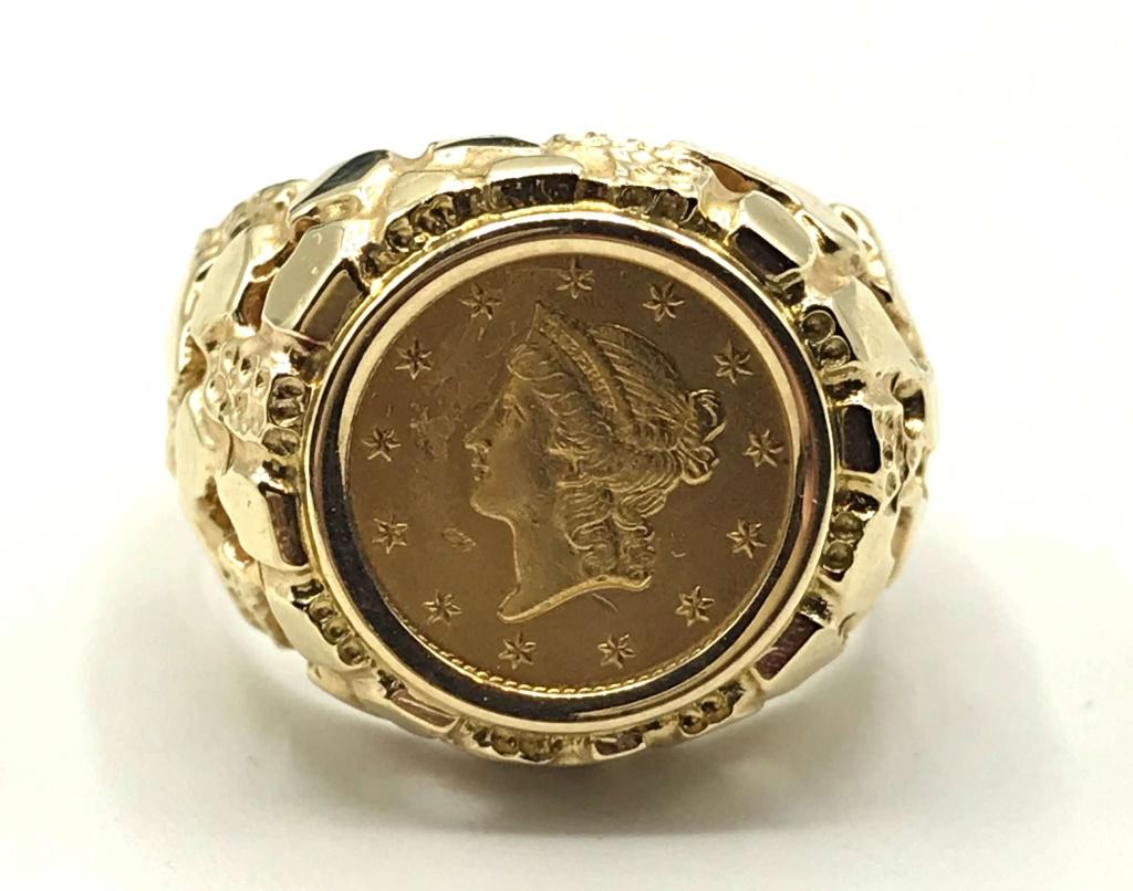 14K GOLD RING W 1/10 EAGLE SIZE 8 (1 of 7)