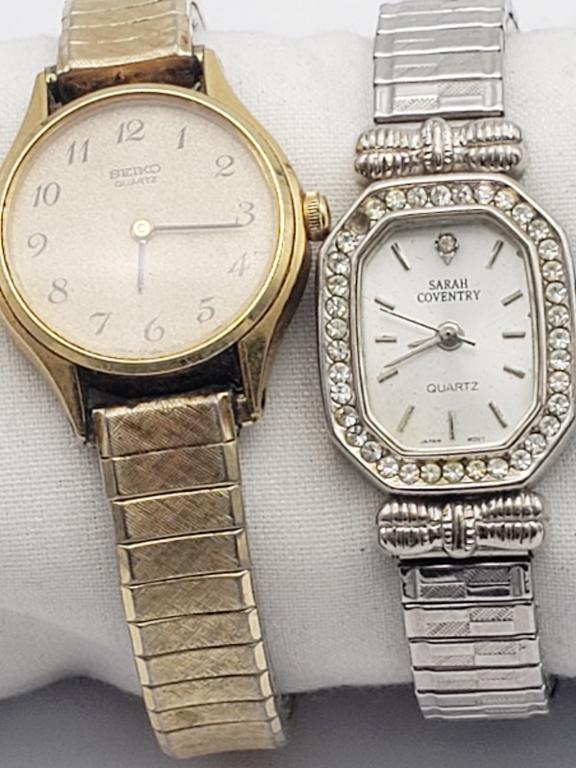 5 LADIES WRIST WATCHES- TIMES SQUARE- 2 SEIKO- ACQ: ALL CONSIDERED NON WORKING UNLESS MENTIONED- CHECK OUT OUR WEEKLY AUCTIONS TODAY!