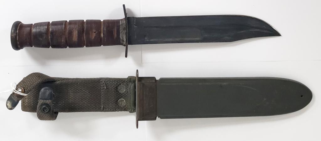 WWII USN MK2 Fighting Knife - KABAR - With Sheath (1 of 5)