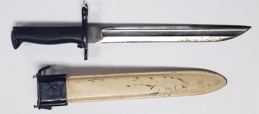 RIA 1919 US M1 Garand Bayonet W/White Scabbard: REGISTER TO BID TODAY!