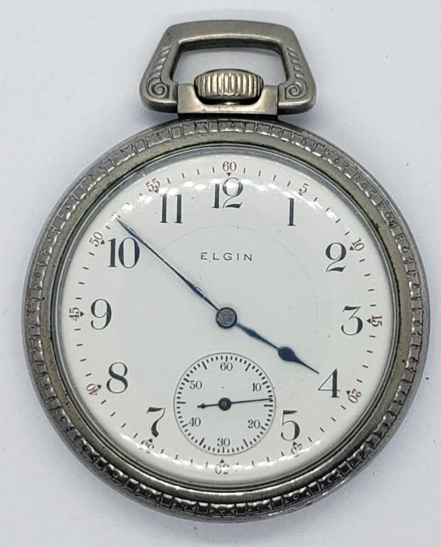 Antique 1914 Elgin Pocket Watch Grade 386 17J 16S (1 of 4)