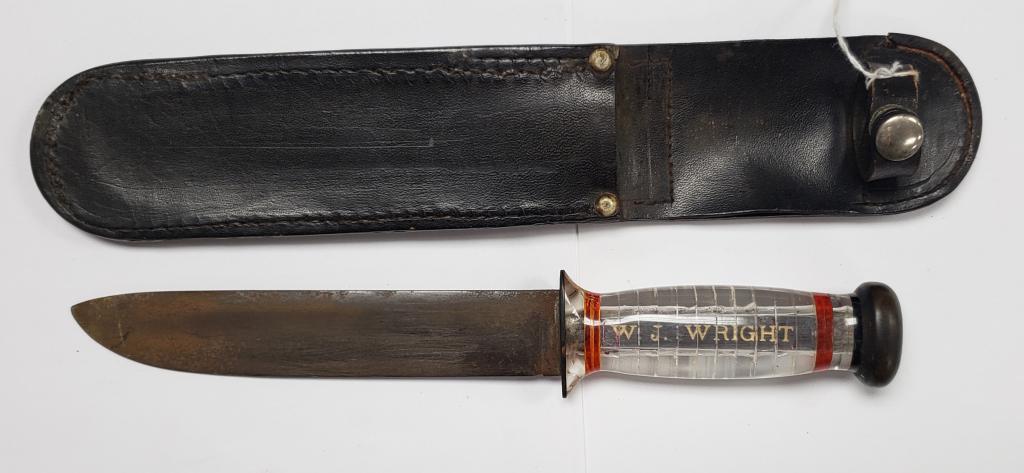 Vintage Theater Made Fighting Knife! Named WJ Wrig (1 of 7)