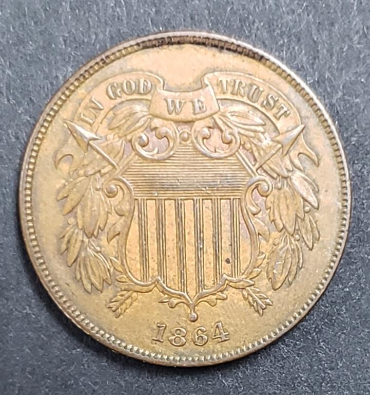 1864 TWO CENT PIECE "FULL WE" (1 of 2)