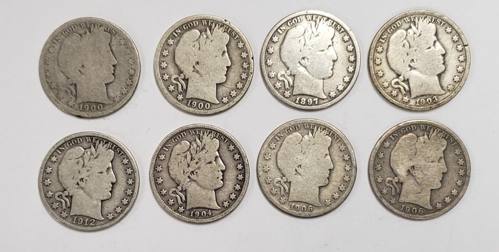 8-BARBER HALF DOLLARS (1 of 2)