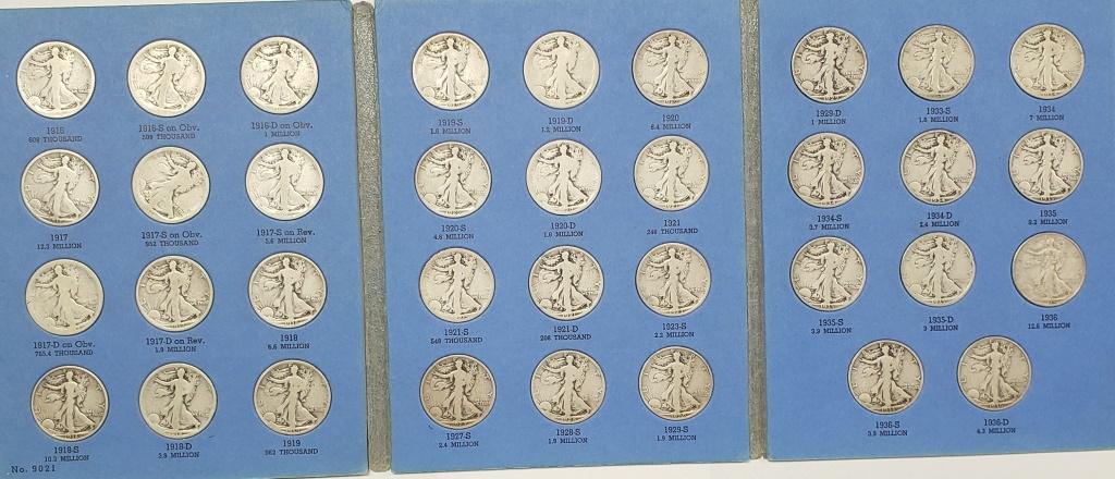 1916-1936D WALKING LIBERTY 50c SET (1 of 3)