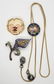 VINTAGE ENAMEL FLOWER JEWELRY LOT: