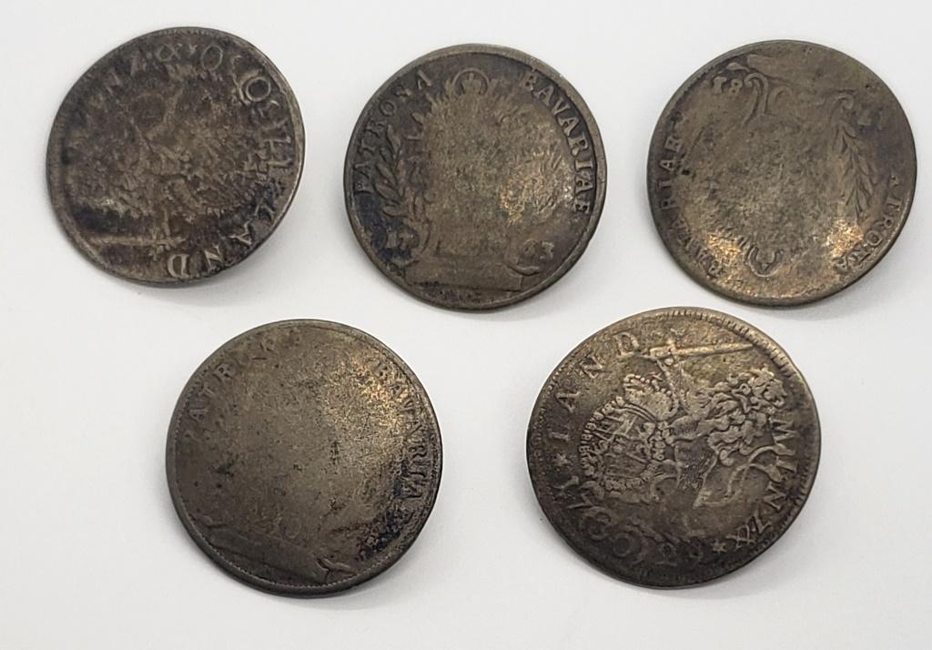 5-SILVER FOREIGN COIN HANDCRAFTED BUTTONS (1 of 2)