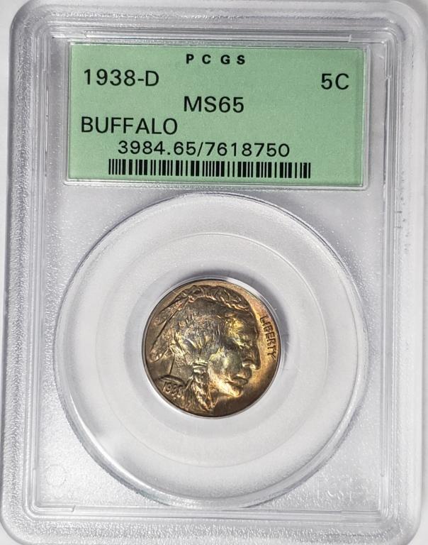 1938-D 5C Buffalo Nickel PCGS MS65 (1 of 4)