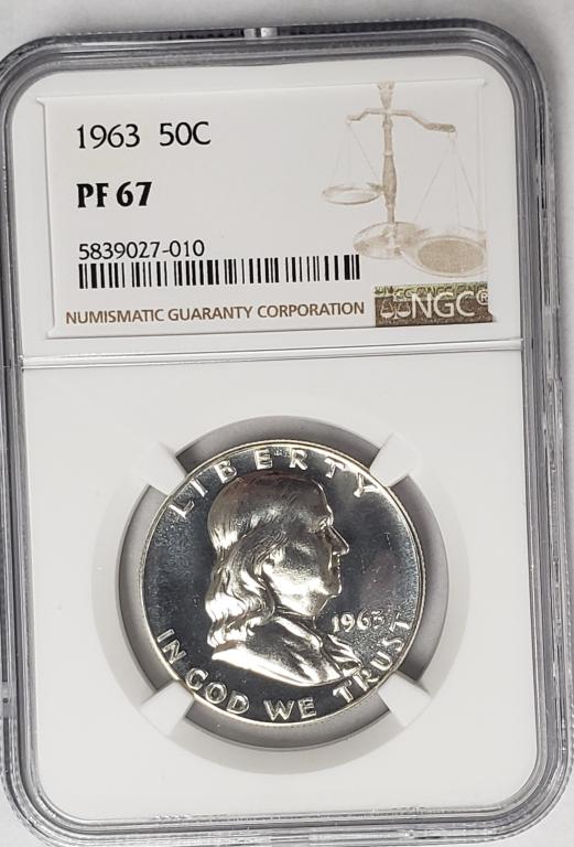 1963 50C Franklin Half Dollar NGC PF67 (1 of 4)