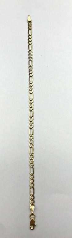 14K SOLID GOLD FIGARO BRACELET NO STONES (1 of 3)