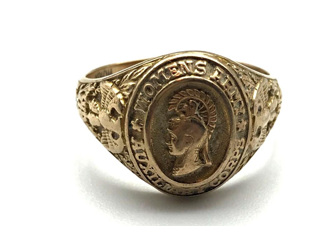 10K RING WOMENS ARMY SIZE 7.5 (1 of 3)