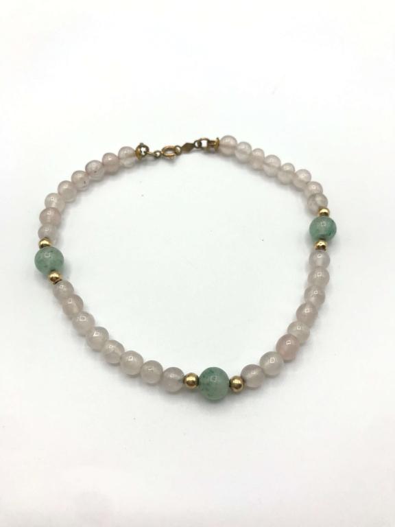 14K BEADED BRACELET W JADE PRETTY (1 of 2)