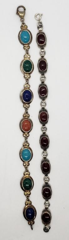 2-STERLING SOUTHWEST STYLE BRACELETS (1 of 5)