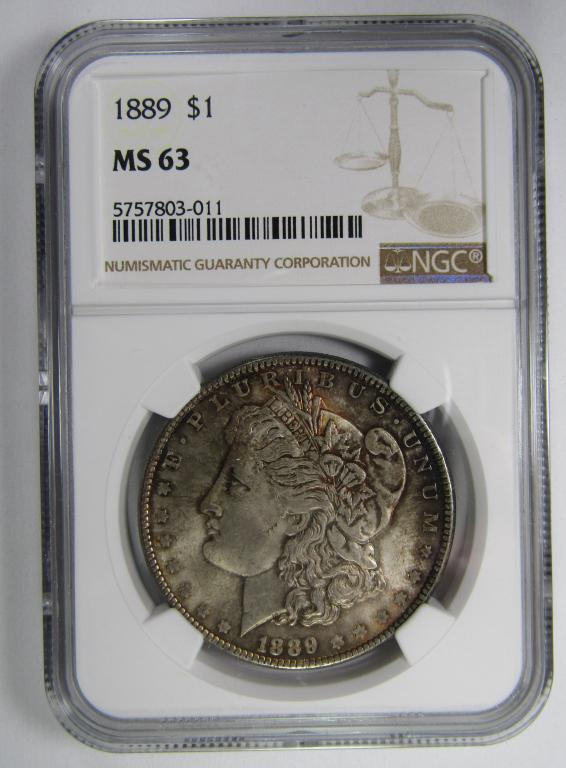 1889 MORGAN SILVER DOLLAR NGC MS63 (1 of 2)