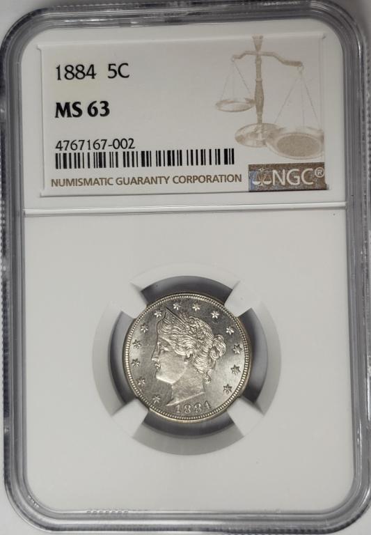 1884 5C Victory Nickel NGC MS63 (1 of 4)