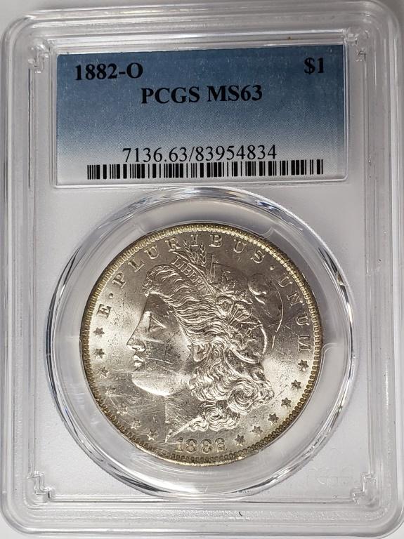 1882-O Morgan Silver Dollar $1 PCGS MS63 (1 of 4)