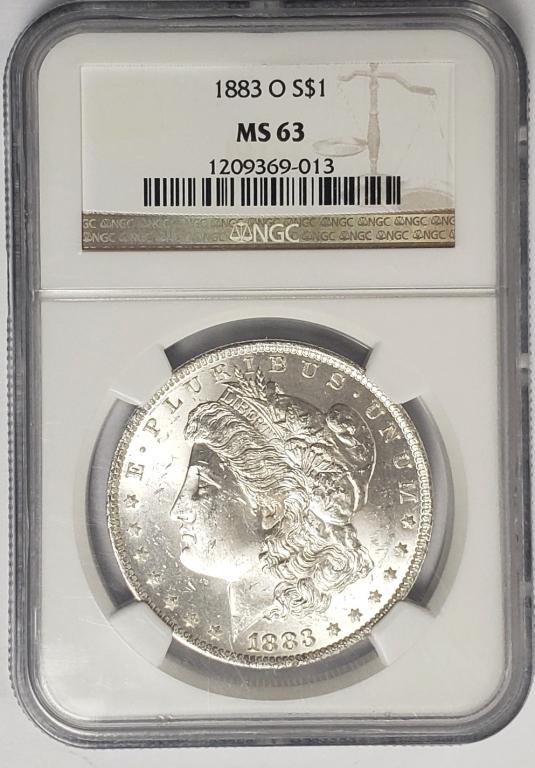 1883-O Morgan Silver Dollar $1 NGC MS63 (1 of 4)