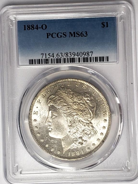 1884-O Morgan Silver Dollar $1 PCGS MS63 (1 of 4)